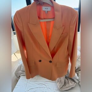 Reiss Double-Breasted Orange Blazer